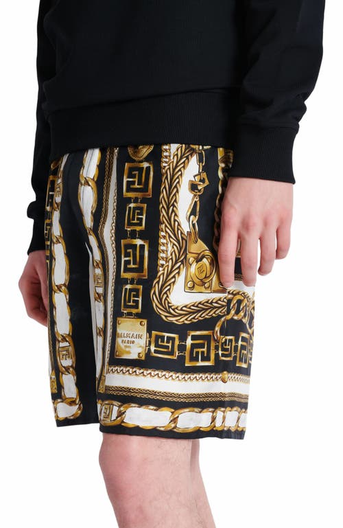 Balmain Crew Neck Sweater With Gold Button Detailing In Multi