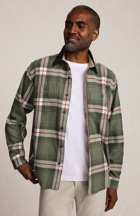 Authentic Flannel Shirt with Corduroy Collar