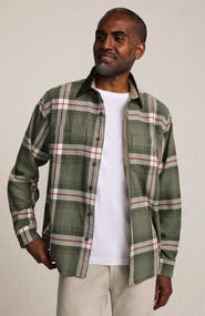 Lands' End Authentic Flannel Shirt with Corduroy Collar