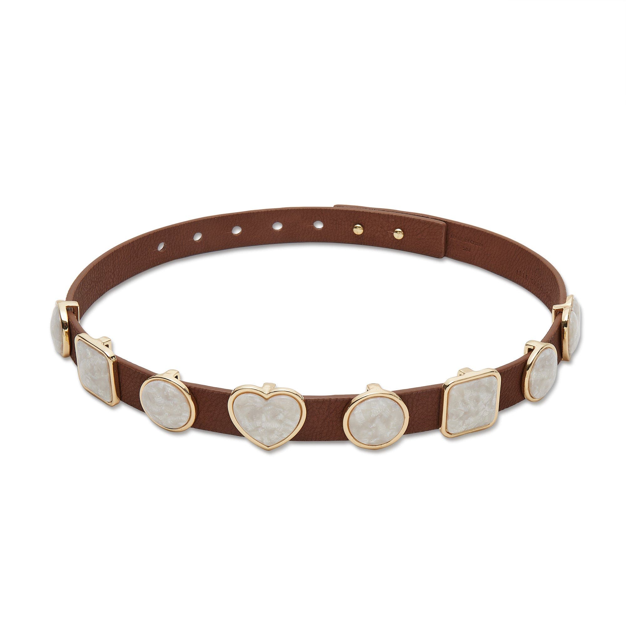 Lele Sadoughi Pearl Station Belt, Main, color, Walnut 200