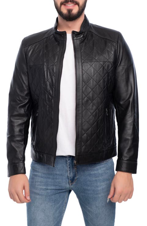 Leola Diamond Quilted Leather Jacket