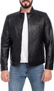 VELLAPAIS Leola Diamond Quilted Leather Jacket
