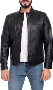 VELLAPAIS Leola Diamond Quilted Leather Jacket