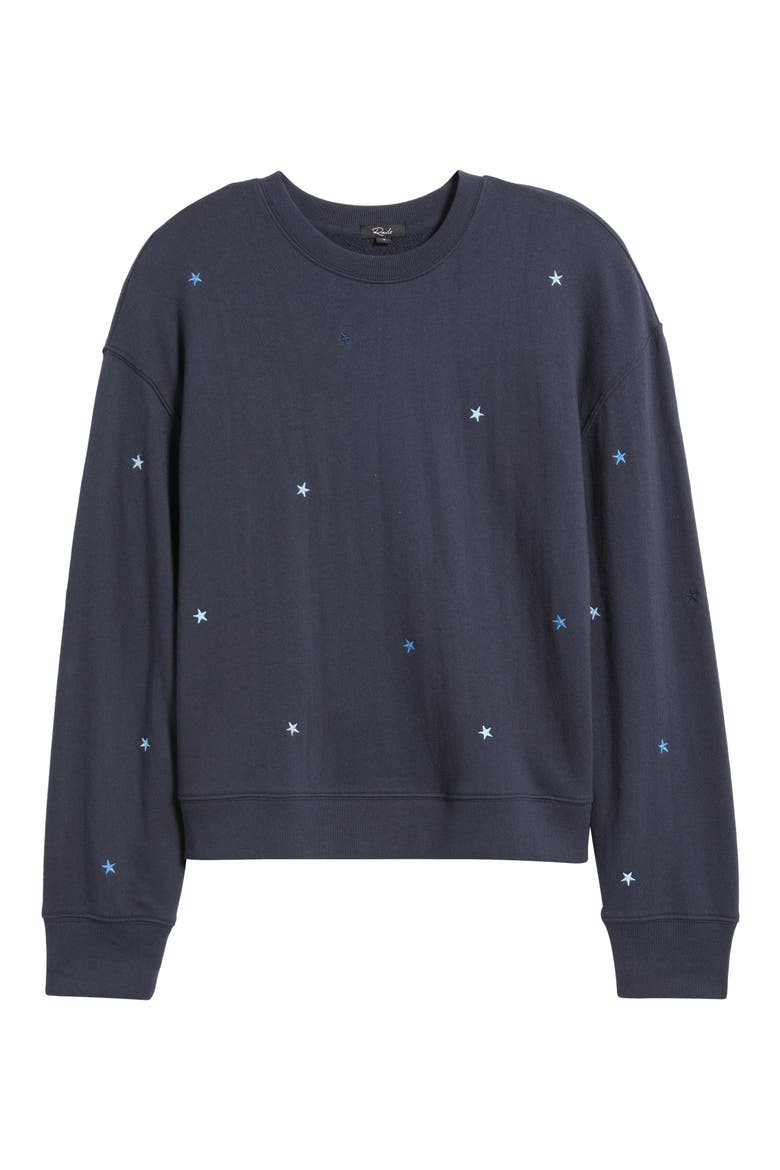 Ramona Star Embroidered Crewneck Sweatshirt, Alternate, color, LUCKY STARS