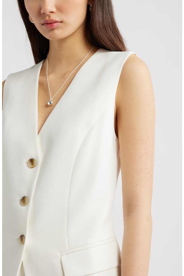 The Icon Collarless Vest, Alternate, color, IVORY