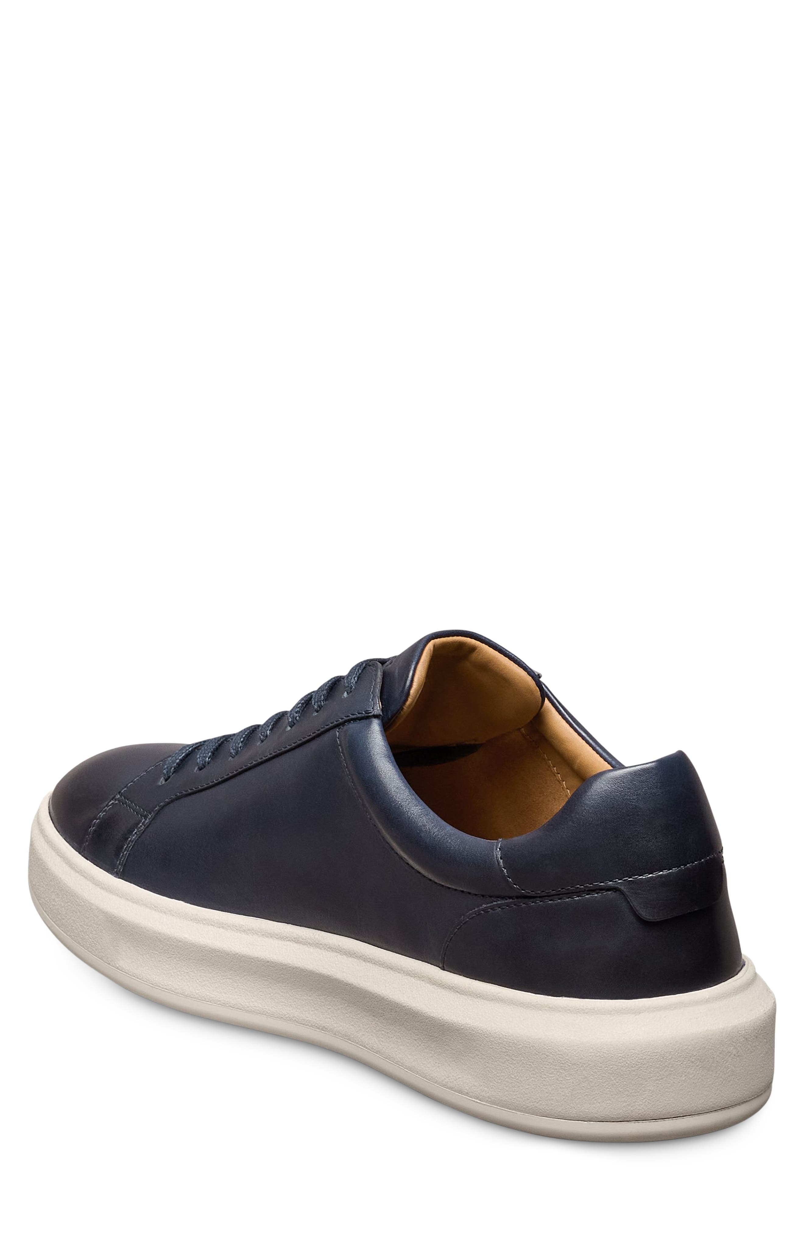 Foster Leather Sneaker, Alternate, color, NAVY