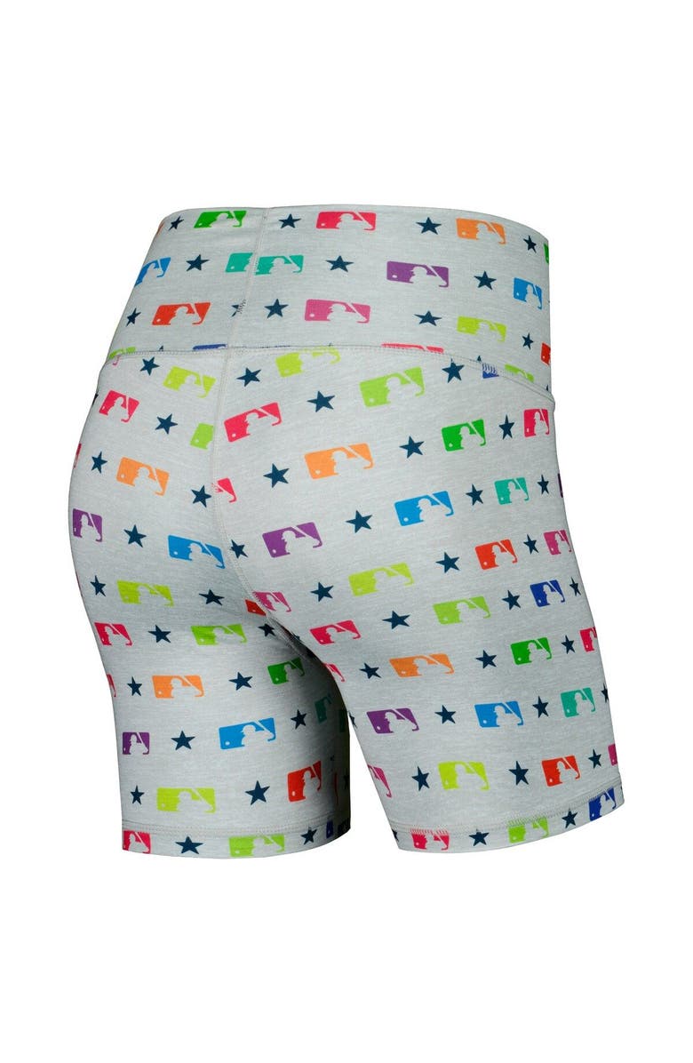 Terez Women's Terez Gray MLB Merchandise TLC Rainbow Shorts, Alternate, color, 