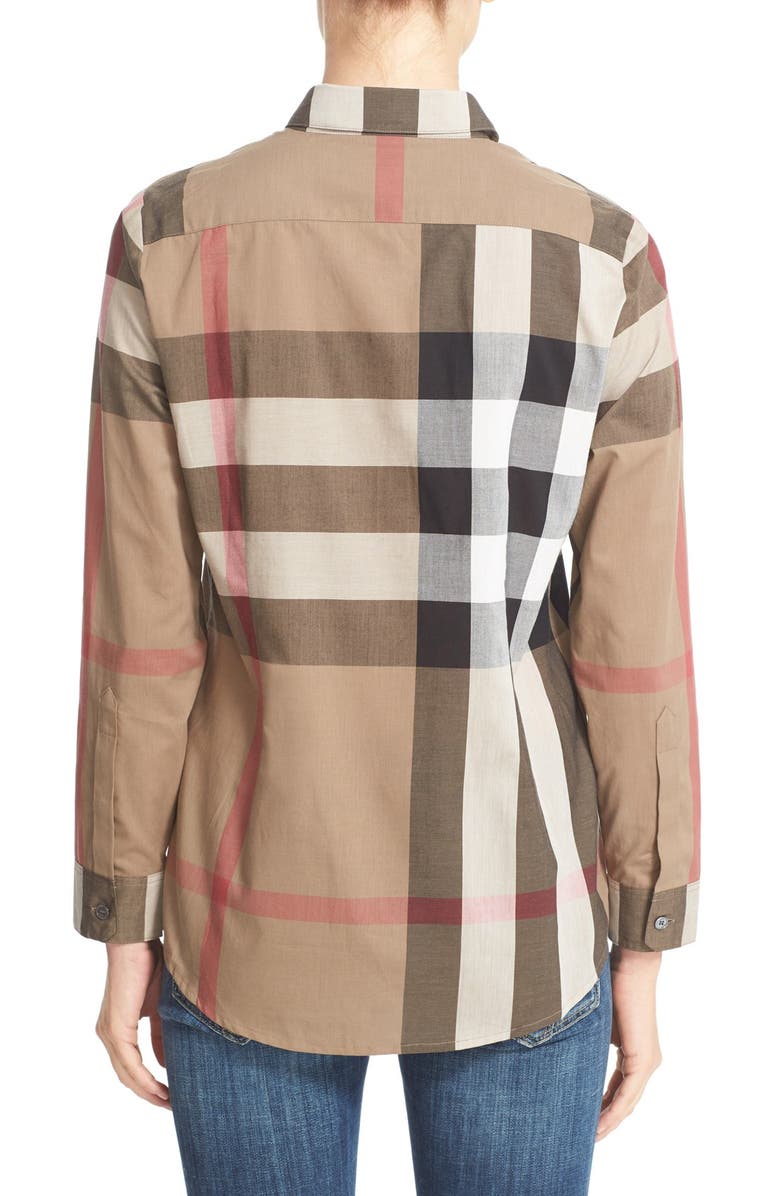 Burberry Check Pattern Cotton Shirt, Alternate, color, 