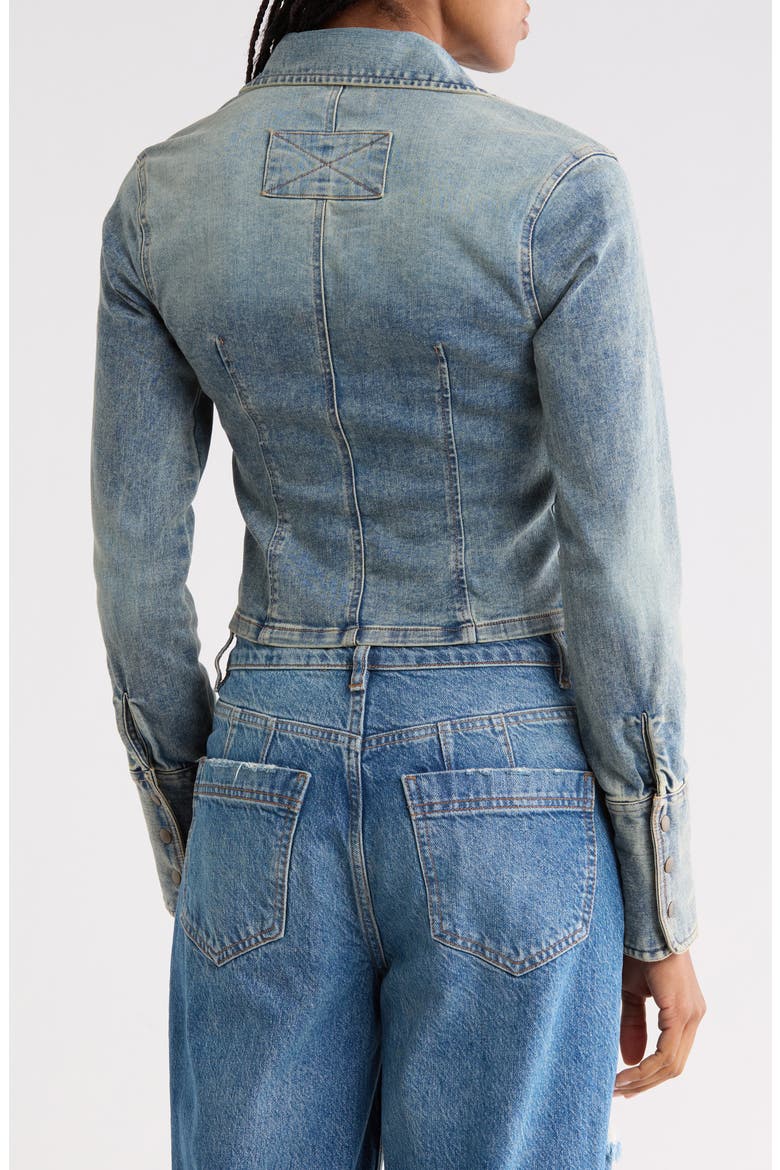 Sammy Zip Denim Top, Alternate, color, BLUE
