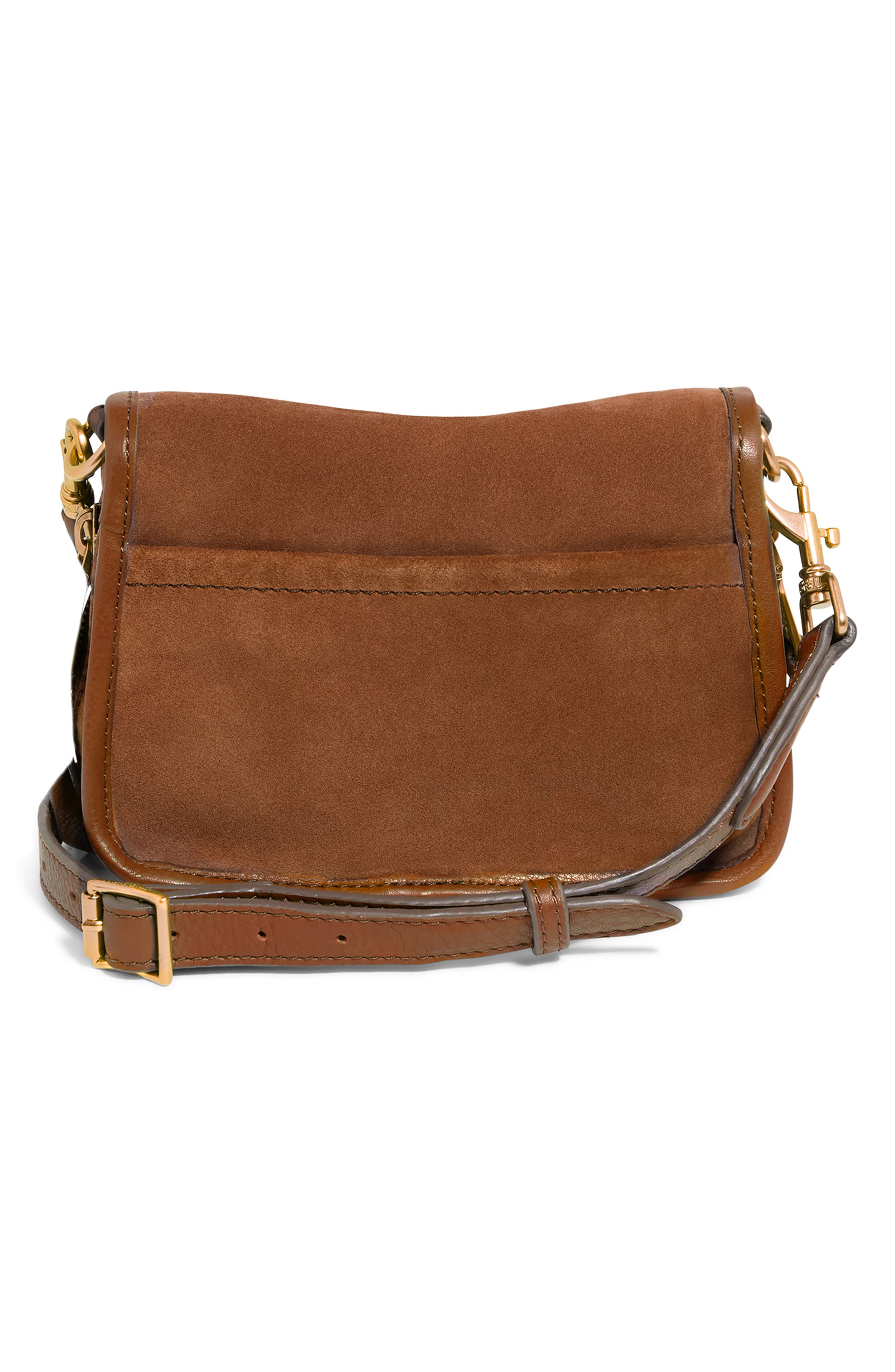Mini Great Escape Suede Crossbody Bag, Alternate, color, CHESTNUT SUEDE