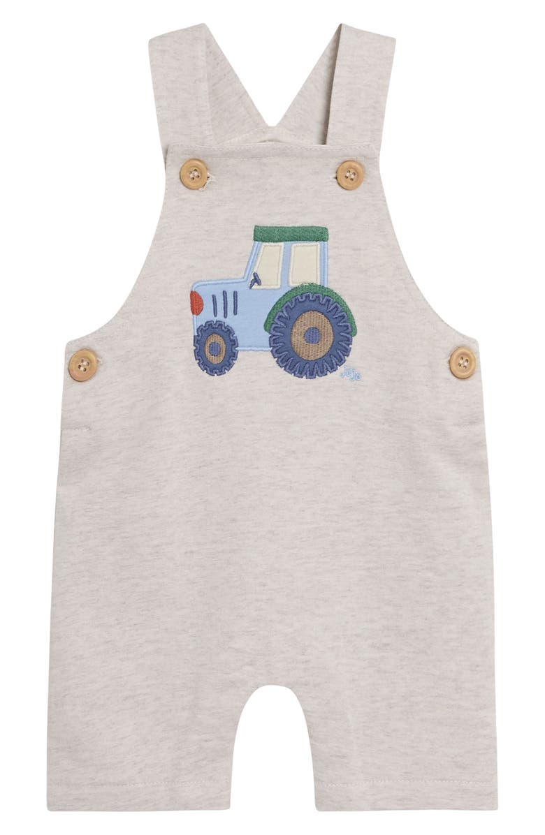 JOJO MAMAN BEBE Shirt & Tractor Appliqué Overalls Set, Alternate, color, Natural
