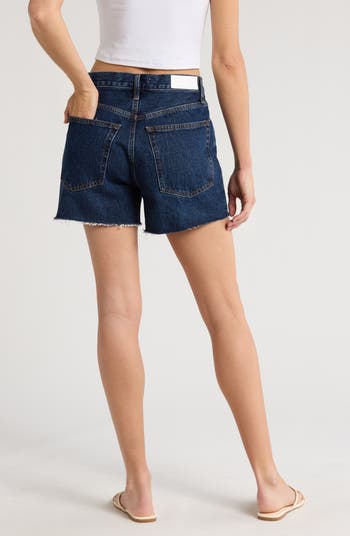 '90s Raw Hem Low Slung Organic Cotton Denim Shorts