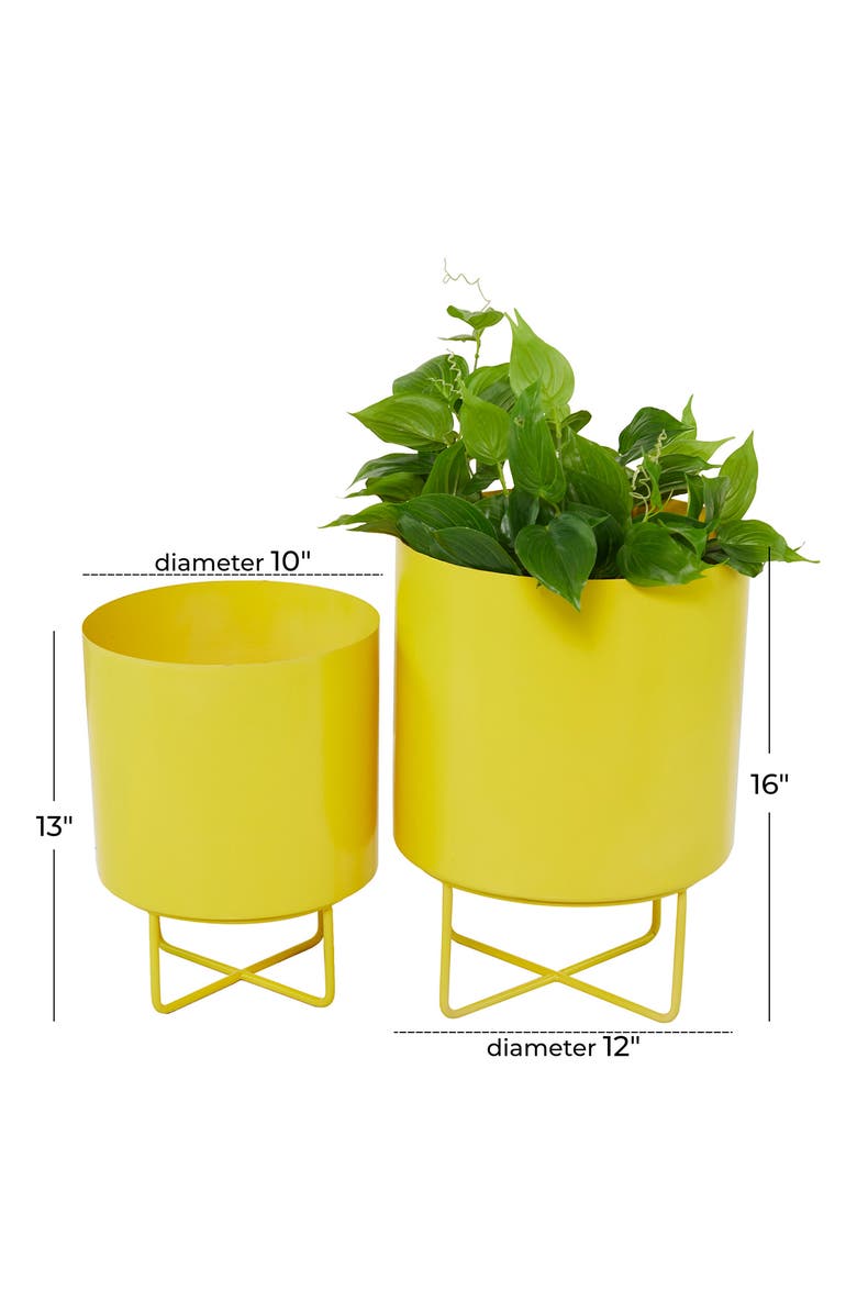 COSMO BY COSMOPOLITAN Yellow Metal Planter - Set of 2, Alternate, color,