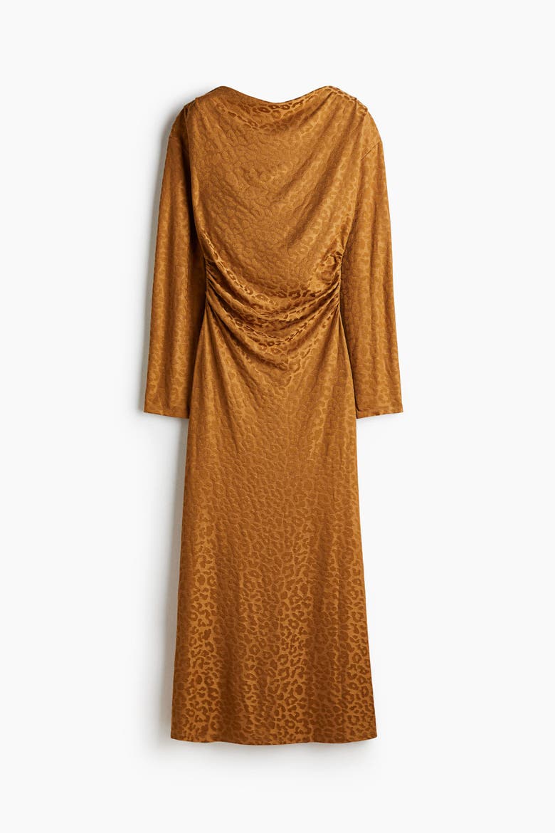 Draped Midi Dress, Alternate, color, Dark beige