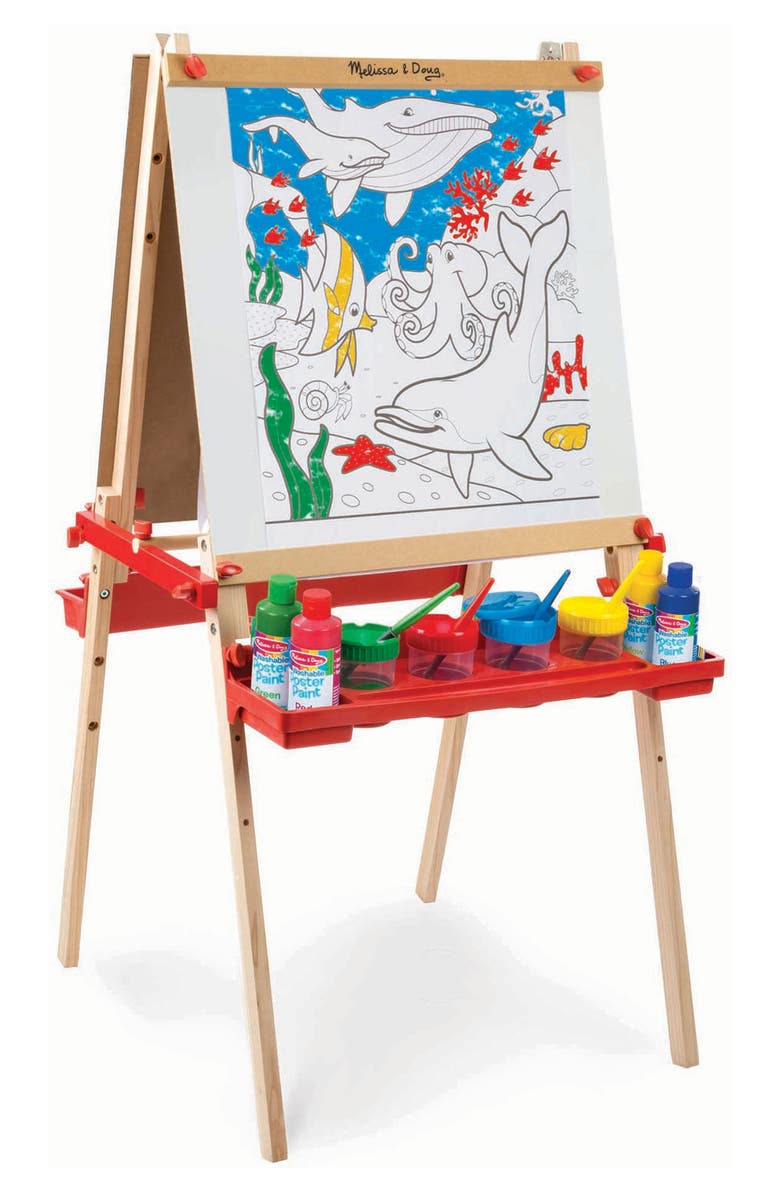 Melissa & Doug Deluxe Standing Wooden Easel & Art Supply Set, Alternate, color, 