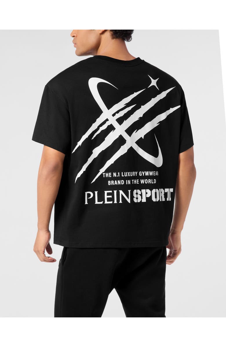 PLEIN SPORT Round Neck T-Shirt Mercury Scratch Men, Alternate, color, Black