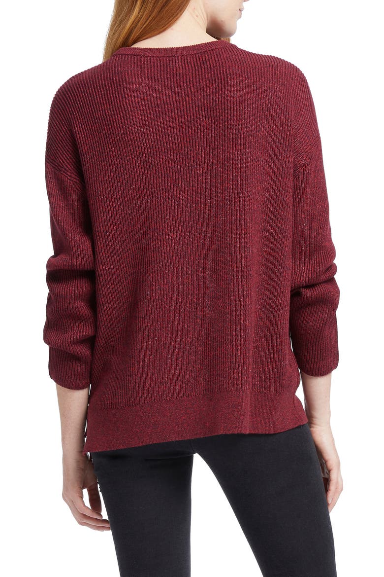 Fringe Times Sweater, Alternate, color, PORT