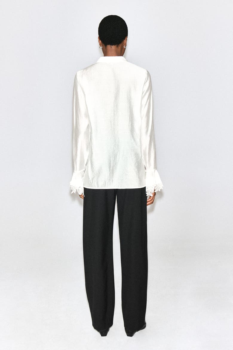 Fluid Lace-Detail Shirt, Alternate, color, IVORY