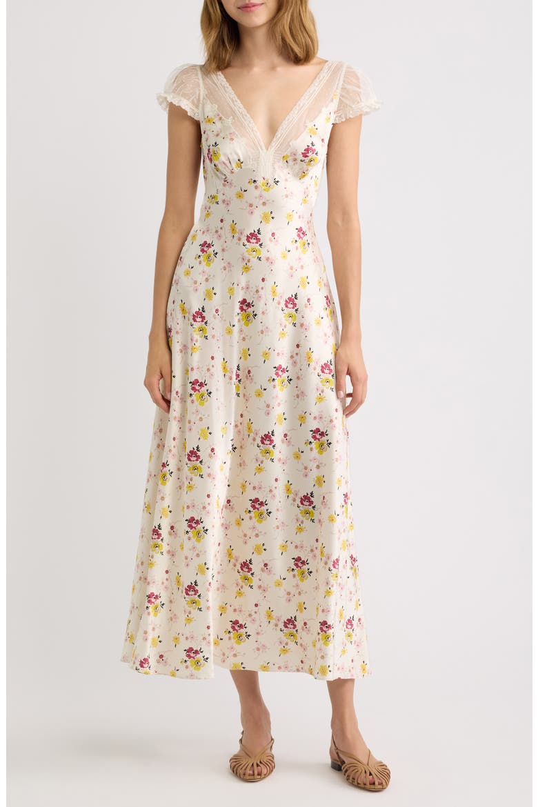 Corelia Silk Maxi Dress, Main, color, SWEETBRIAR FLORAL