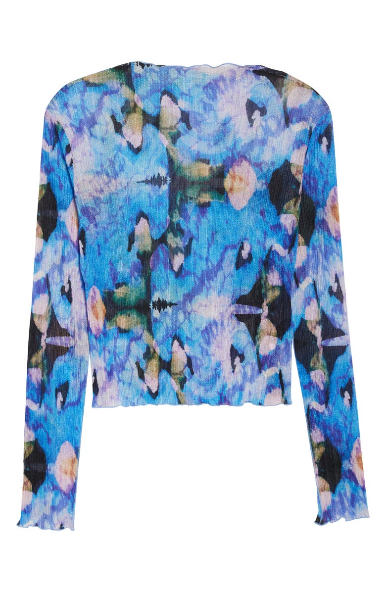 Topshop Floral Print Mock Neck Knit Top, Alternate, color,