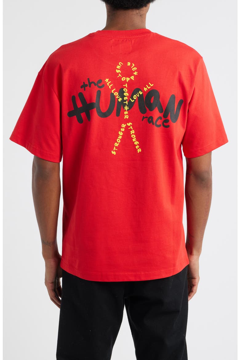 Human Race Cotton Graphic T-Shirt, Alternate, color, POPPY RED