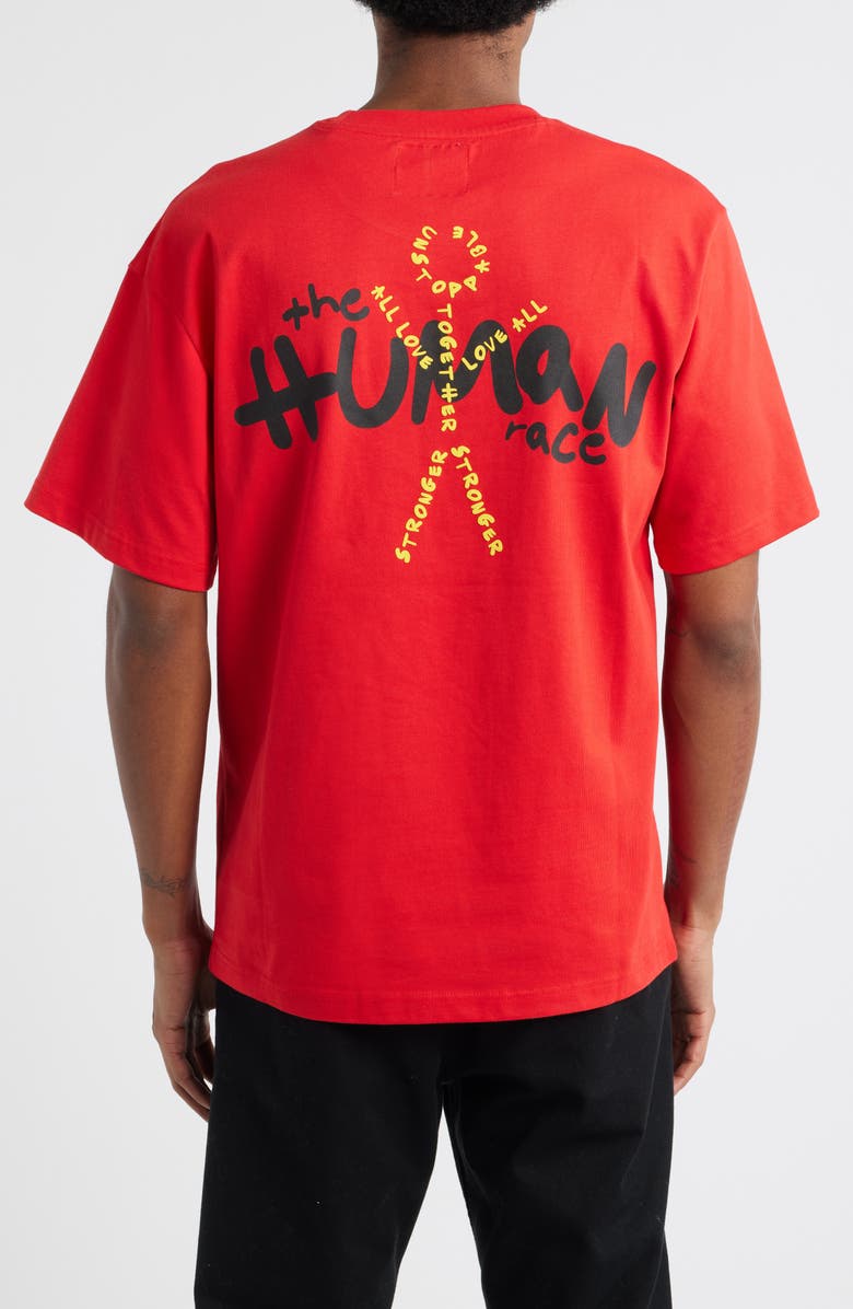 VIC GARCIA WORLD Human Race Cotton Graphic T-Shirt, Alternate, color, Poppy Red