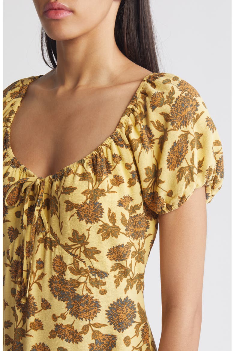 Floral Tie Front Maxi Dress, Alternate, color, YELLOW- OLIVE BOUTIQUE FLORAL