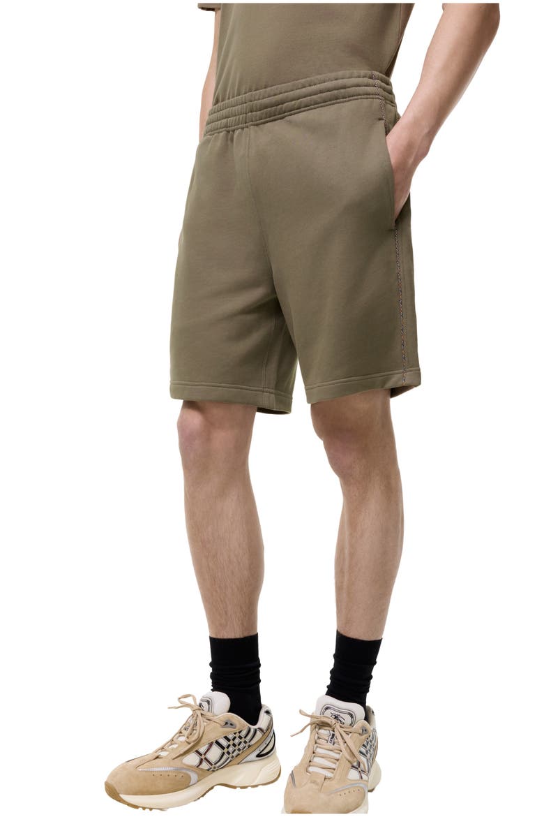 Check Piping Cotton Shorts, Main, color, Finch brown