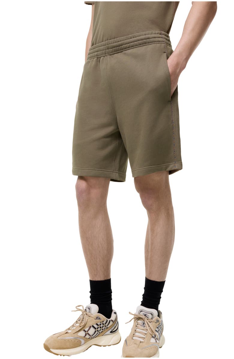 Burberry Check Piping Cotton Shorts, Main, color, Finch Brown