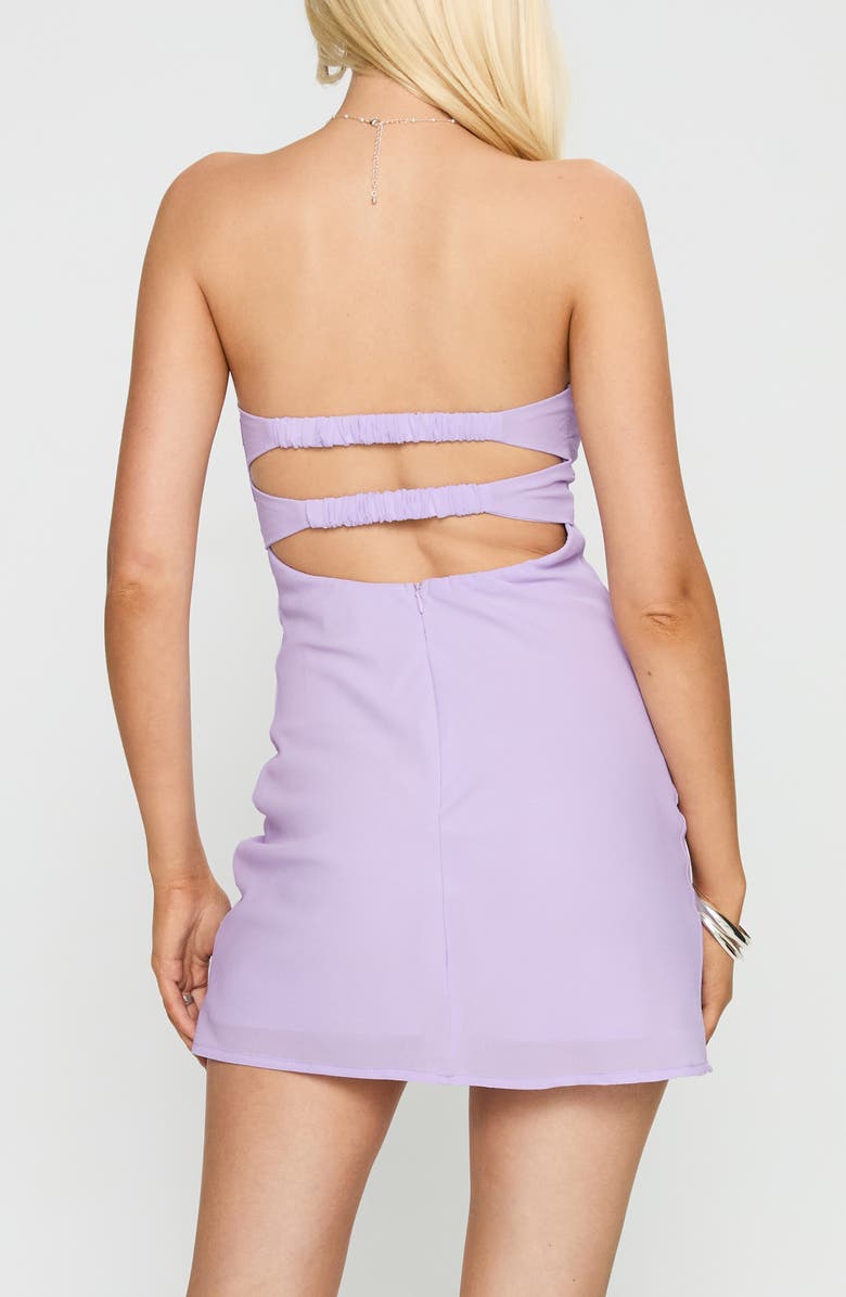 Princess Polly Ilana Strapless Minidress, Alternate, color, Lilac
