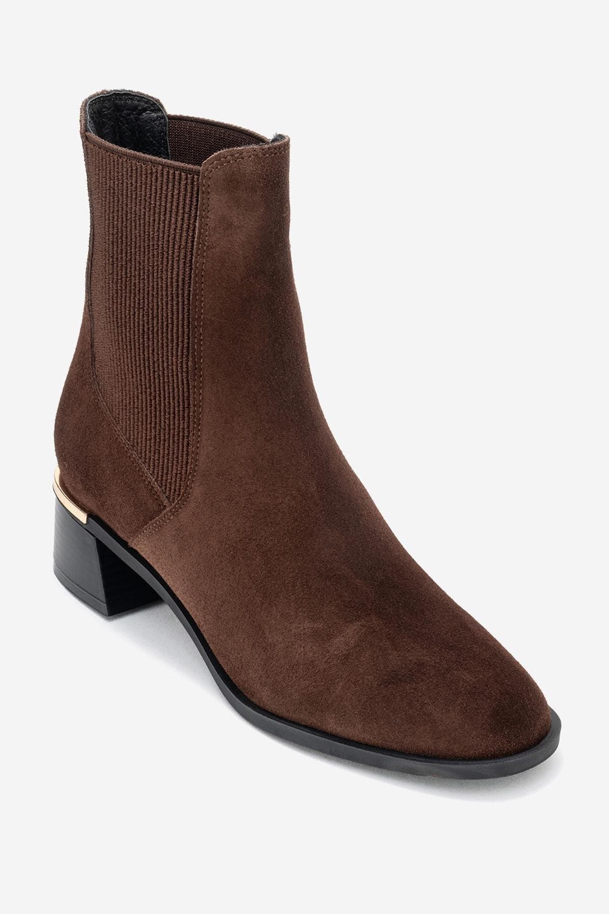 Neiva Leather Chelsea Boot, Alternate, color, Brown Suede Leather