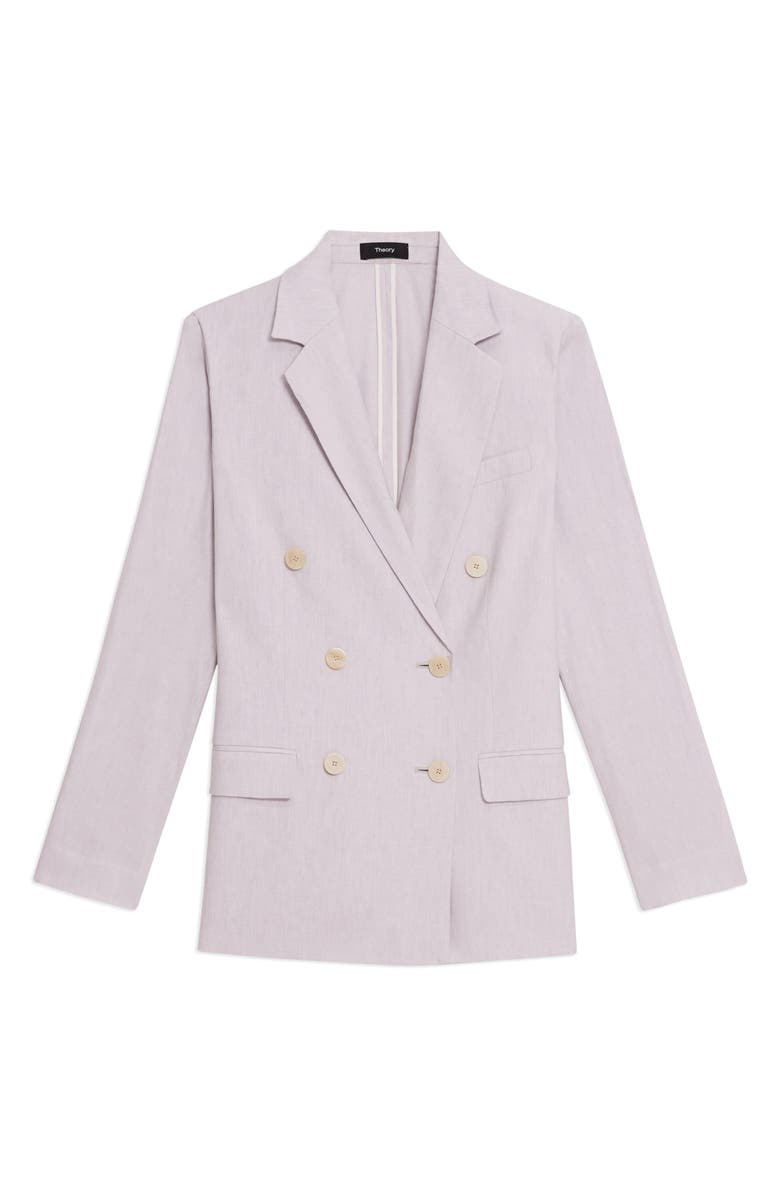 Theory Linen Blend Double Breasted Blazer, Alternate, color,
