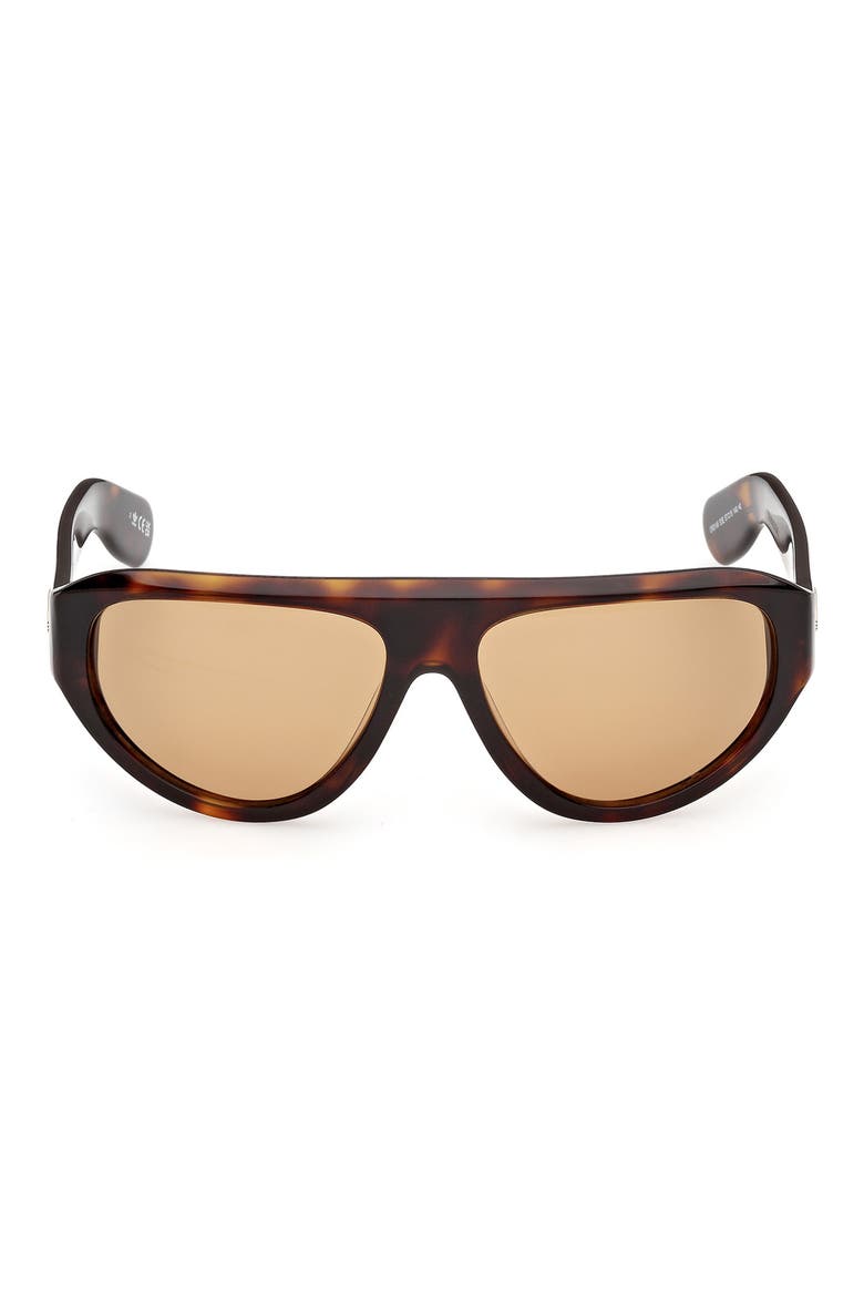 57mm Mirrored Pilot Sunglasses, Main, color, BLONDE HAVANA/ BROWN