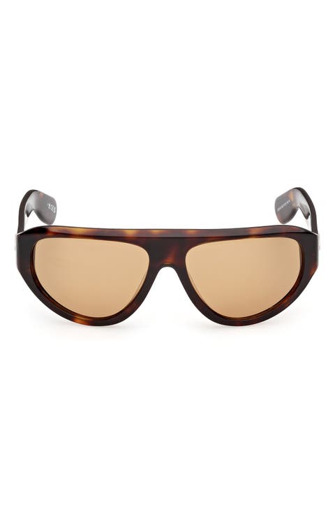 57mm Mirrored Pilot Sunglasses