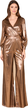 LARA New York Metallic Shimmer Jumpsuit with Pockets