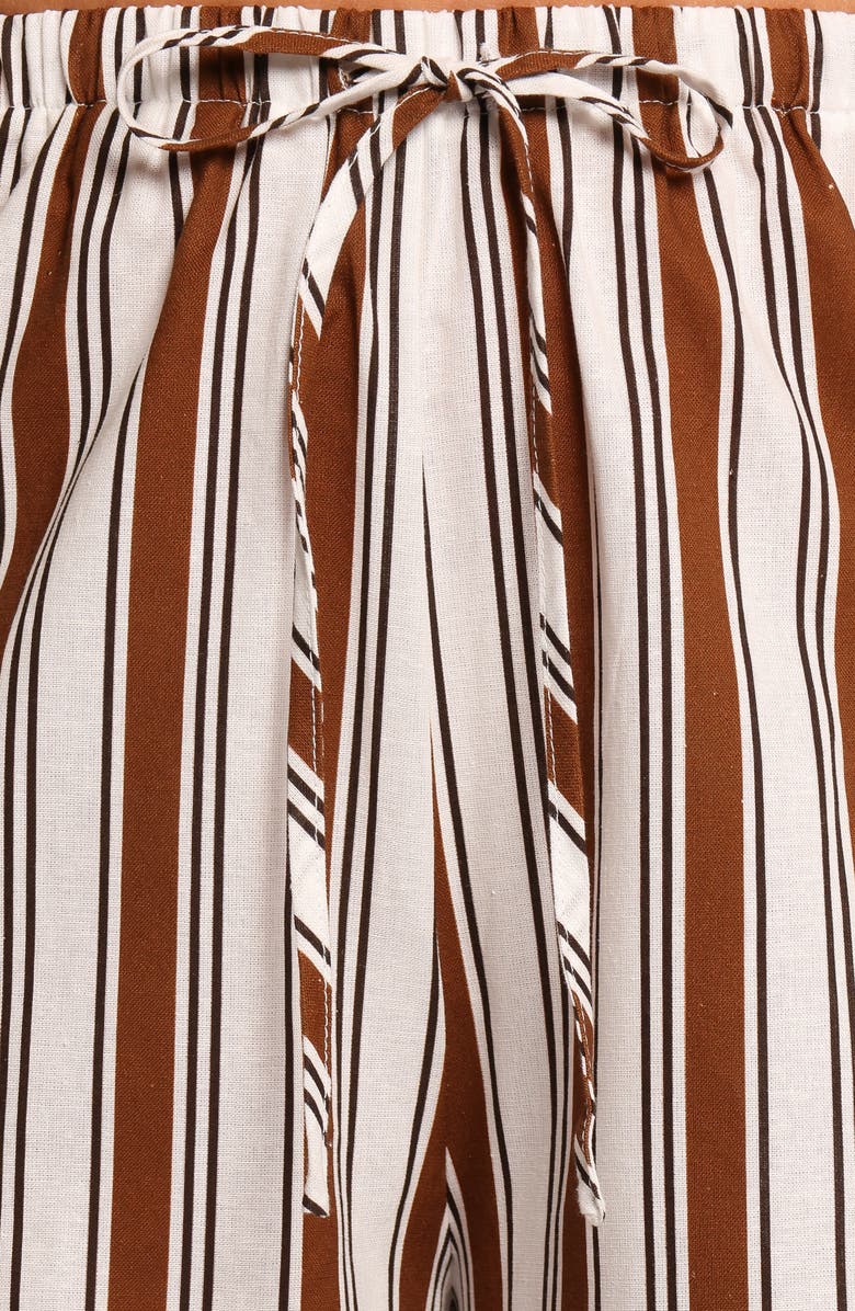 Petal & Pup Thalia Stripe Cotton & Linen Wide Leg Pants, Alternate, color, Chocolate Stripe