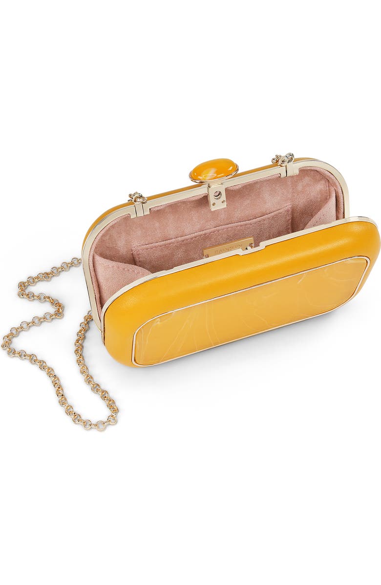 BADGLEY MISCHKA Jordan Acrylic Medallion Minaudiere, Alternate, color, Honey