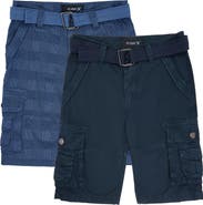 XRAY Kids' 2-Pack Belted Twill Cargo Shorts