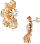 Nordstrom Faux Pearl Flower Stud Earrings