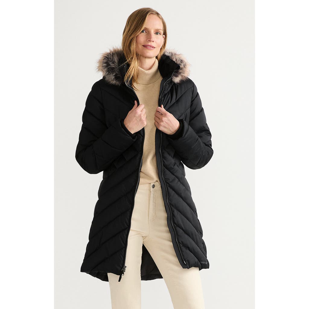 Lands' End Insulated Cozy Fleece Lined Primaloft Coat In Black