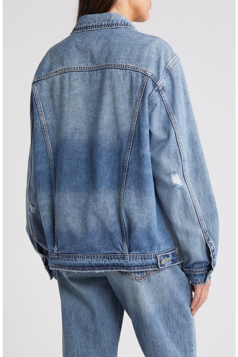 Clean Distressed Oversize Denim Jacket, Alternate, color, LIGHT WASH