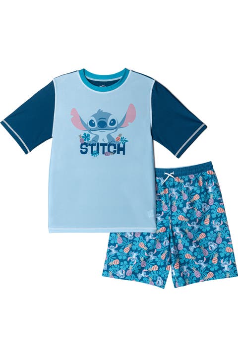 Lilo & Stitch 2-Piece Rash Guard and Swim Trunks Set