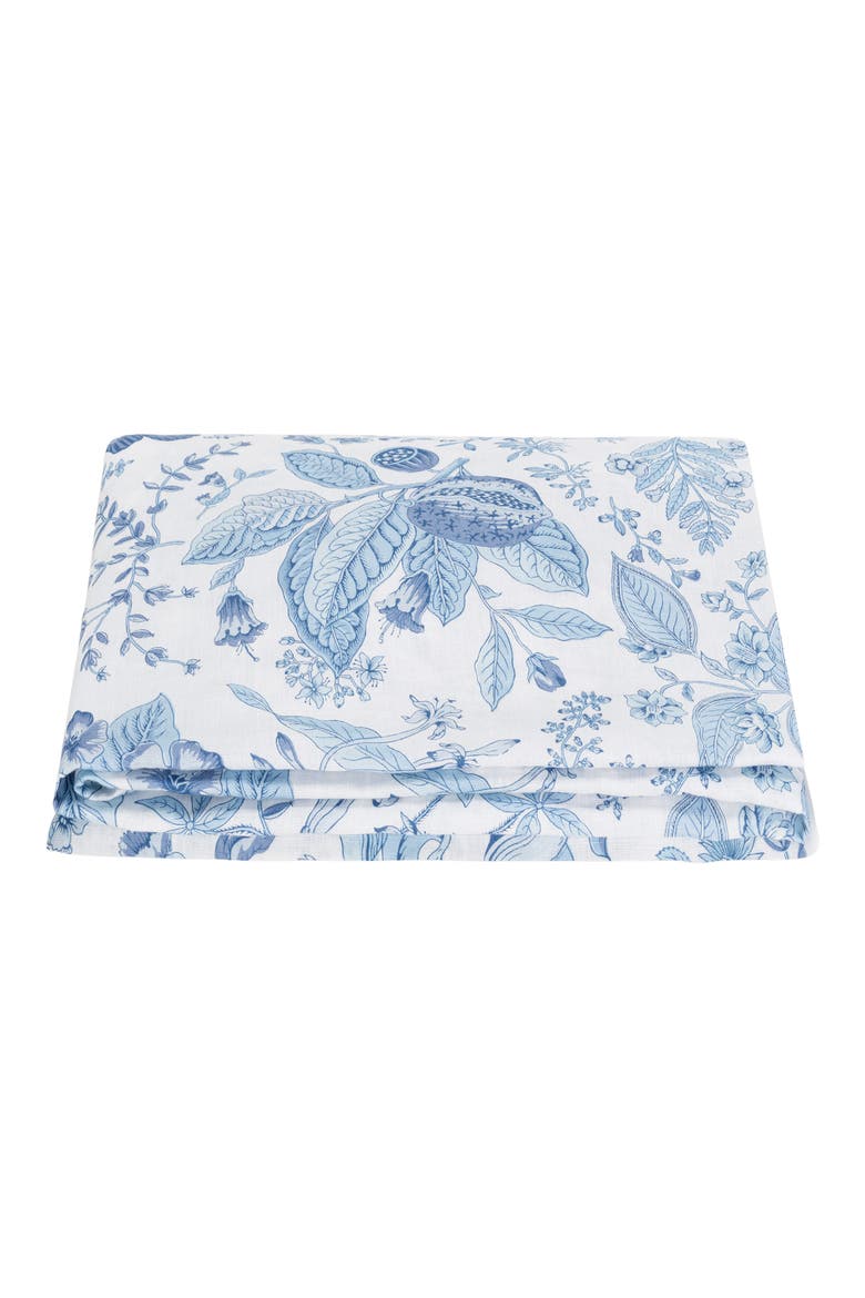 Pomegranate Linen Fitted Sheet, Main, color, PORCELAIN BLUE