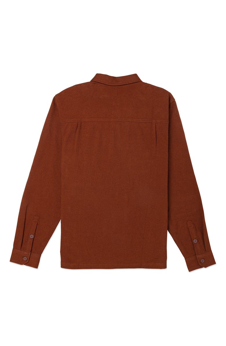 Hurley Santa Cruz Heavyweight Cotton Flannel Shirt, Alternate, color, Hickory Brown