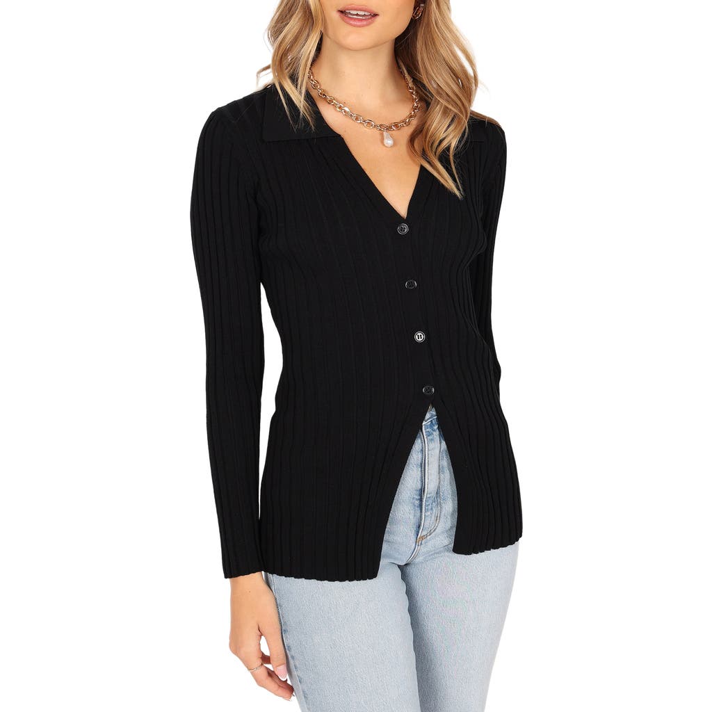 Petal & Pup Samara Rib Cardigan in Black