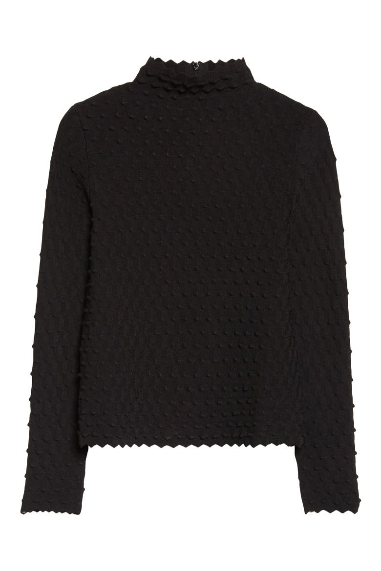 Dot Mock Neck Sweater, Alternate, color, BLACK