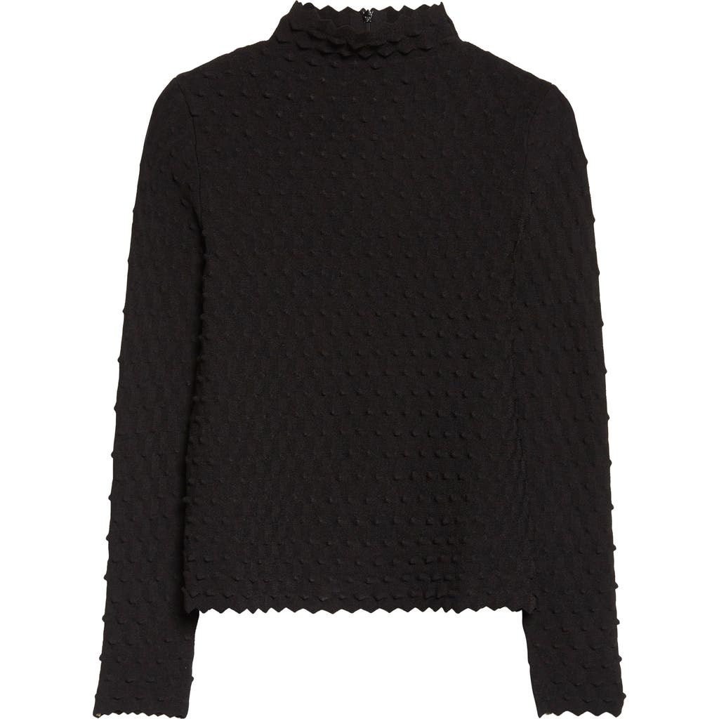 Akris Punto Dot Mock Neck Sweater In Black