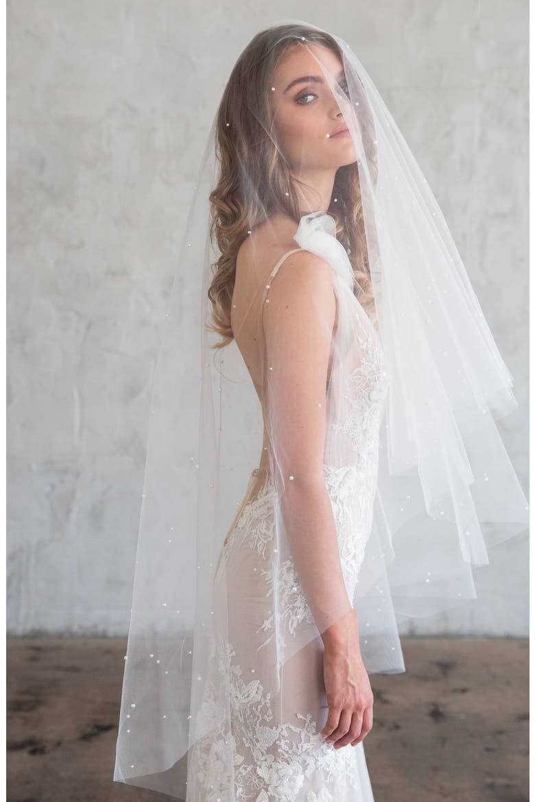 Blanche Double Layer Veil (Nordstrom Exclusive), Alternate, color, IVORY