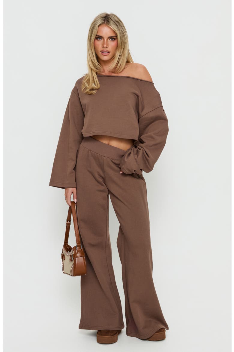 Peaks Wide Leg Sweatpants, Alternate, color, COCOA