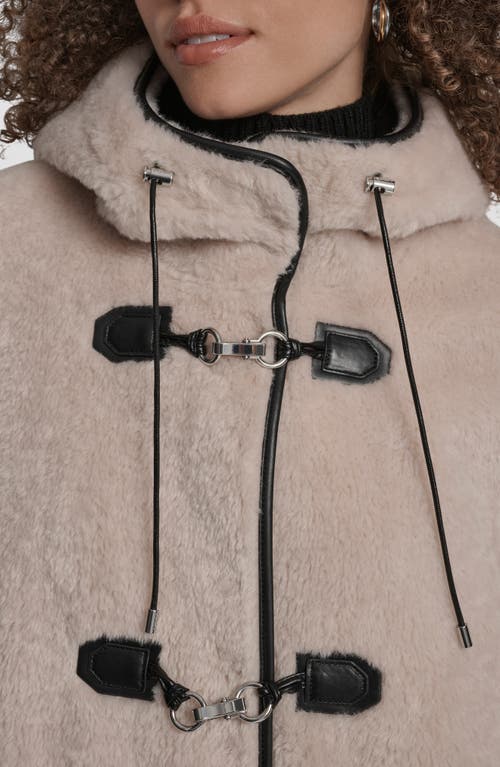 Dkny Faux Fur Toggle Hooded Jacket In Neutral